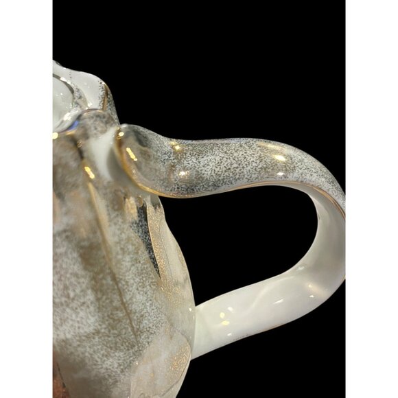 Vintage Bombay Company Ethereal Rose Porcelain Tea Pot Sugar Dish Speckled Metal - Picture 7 of 16